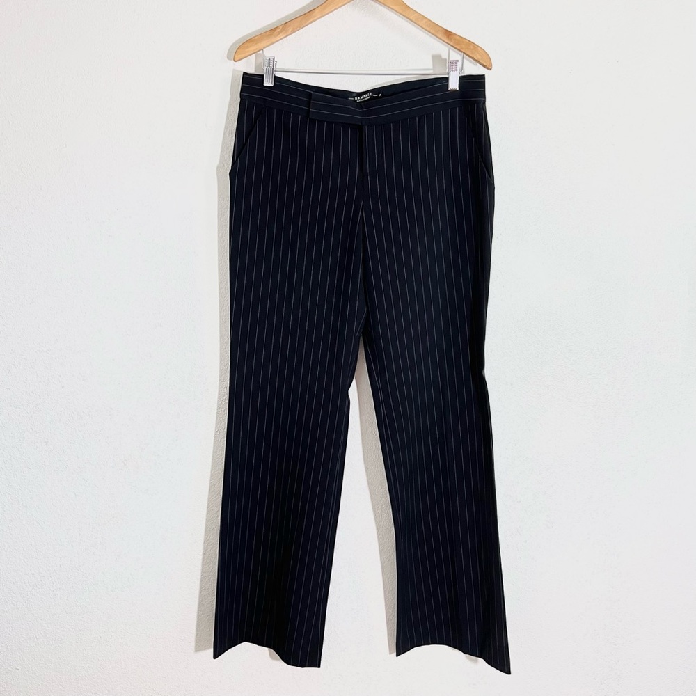 Vintage y2k Rampage Black Pin Striped Low Rise Boot Leg Trouser Pants